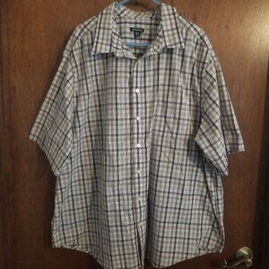 plaid brown & white George 3XL short sleeve shirt